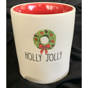 Rae Dunn "Holly Jolly" Wreath 4 1/2" Planter Pot